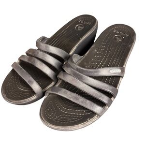Crocs Rhonda Black Wedge Sandals â Sz Womenâs 10